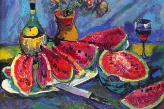 Натюрморт с арбузом. 2012. Холст, масло. 80х100